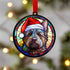 Cairn Terrier in Santa Hat Suncatcher Decoration